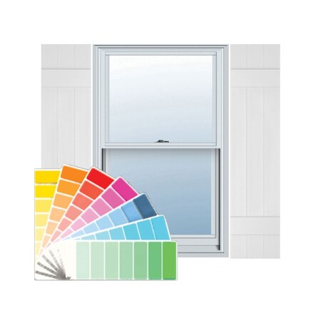 Ekena Millwork Lifetime Vinyl, 3 Board Joined (2 Batten), Board-n-Batten Shutters, w/Shutter-Loks, LJ3C10X03000PG LJ3C10X03000PG